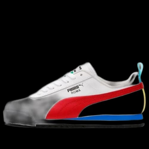 (GS) PUMA Roma Game Running Shoes White/Red