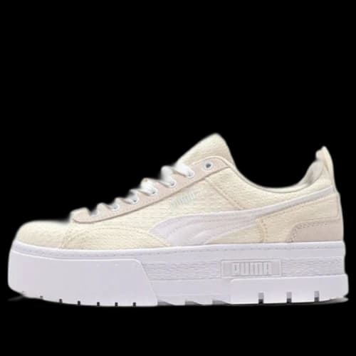 PUMA Mayze Patchwork Thick Sole Retro Casual Skateboarding Shoes White (Women's)