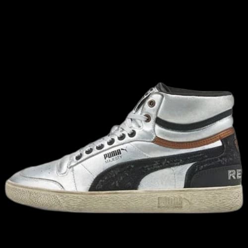 PUMA Ralph Sampson Retro Skateboarding Shoes Silver Unisex
