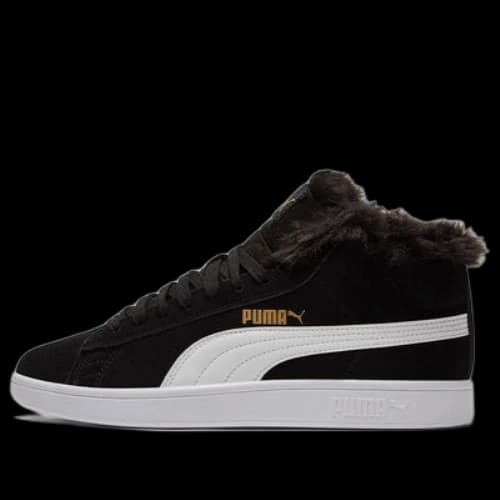 PUMA Smash V2 Plus Fleece Mid-Top Sneakers Black (Women's)