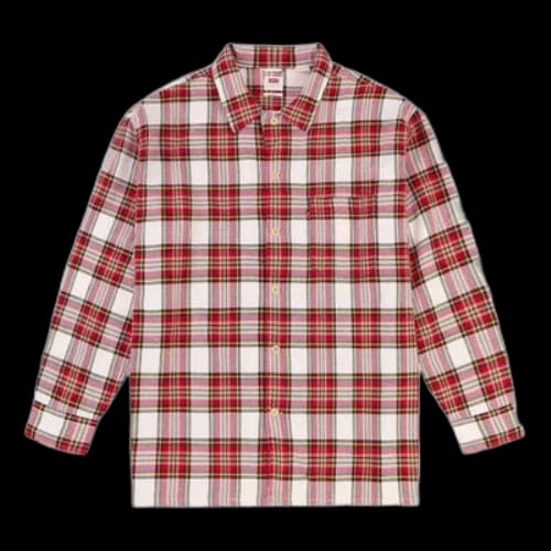 To Be Defined Levis lapel Plaid Loose Shirt Jacket Colorblock