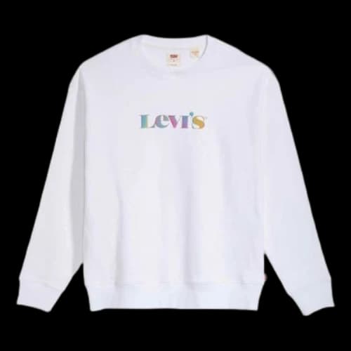LEVI'S Levis Alphabet Printing Logo Pattern Round Neck Long Sleeves White