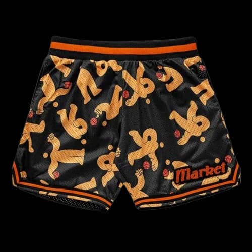 Market Morning Pick Up Mesh Basketball Shorts 'Black'