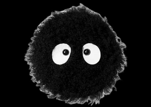 Porter x My Neighbor Totoro Pitch-Black Blackie Polar Fishing Wear Badge Black