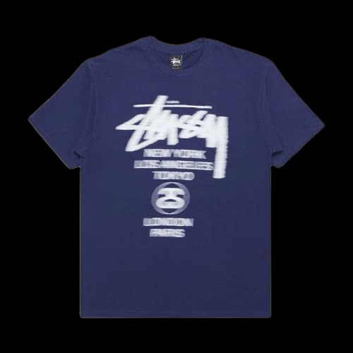 Stussy World Tour Blur Tee 'Navy'
