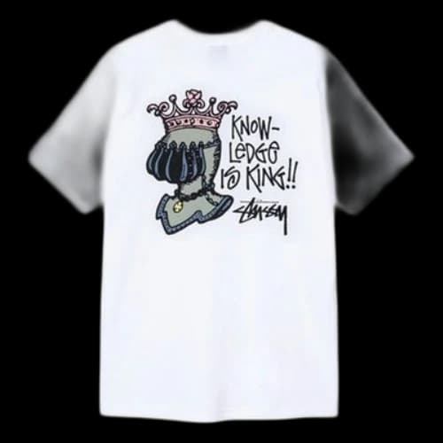 Stussy Unisex Knowledge Is King Tee White