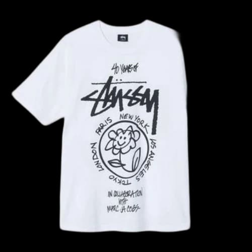 Stussy x Marc Jacobs 40 Anniversary Crossover Classic Short Sleeve Unisex White