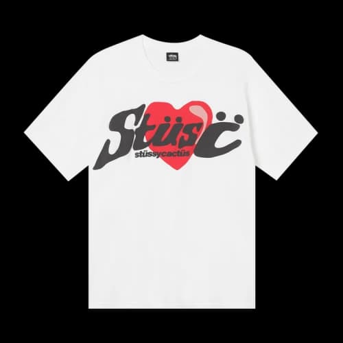 Stussy x Cactus Plant Flea Market Heart Tee 'White'