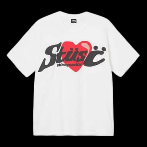 Stussy x CPFM Crossover Heart Tee Love Pattern Alphabet Short Sleeve Unisex White