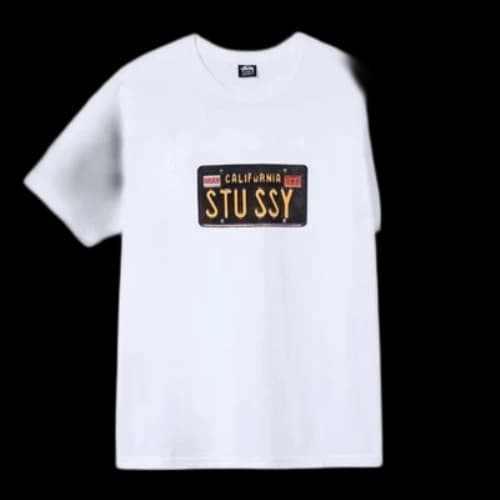 Stussy Unisex License Plate Printing White