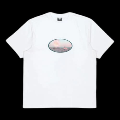 Stussy Unisex Gun Crush Printing Round-neck White