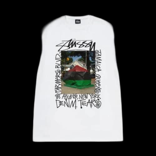 Stussy x Denim Tears Farmers Blvd Tee 'White'