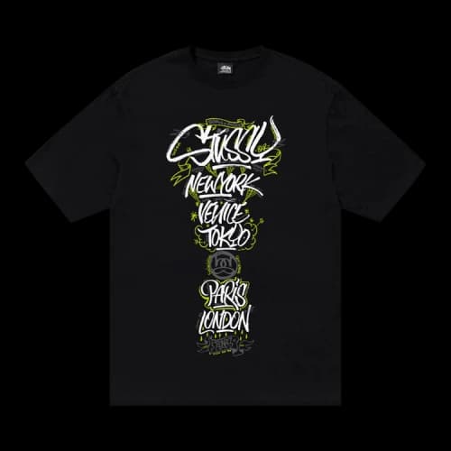 Stussy x Born X Raised Handstyles Tee 'Black'