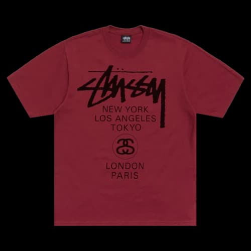 Stussy World Tour Tee 'Wine'