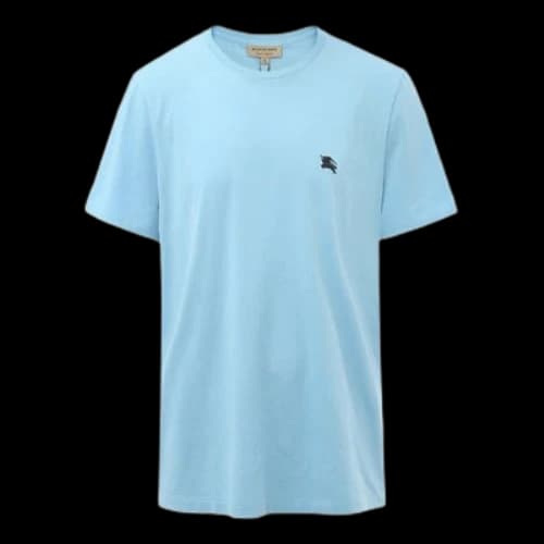 Burberry Logo Round Neck Short Sleeve Light Blue