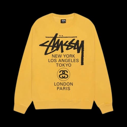 Stussy World Tour Pigment Dyed Crewneck Honey