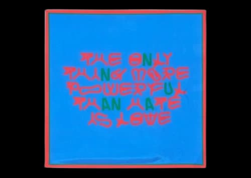 Bad Bunny x Zara Love Print Silk Bandana Bluish