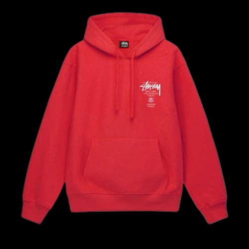 Stussy World Tour Hoodie 'Red'