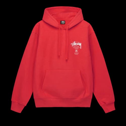 Stussy World Tour Hoodie 'Red'