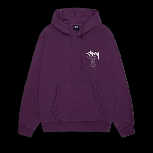 Stussy World Tour Hoodie 'Purple'