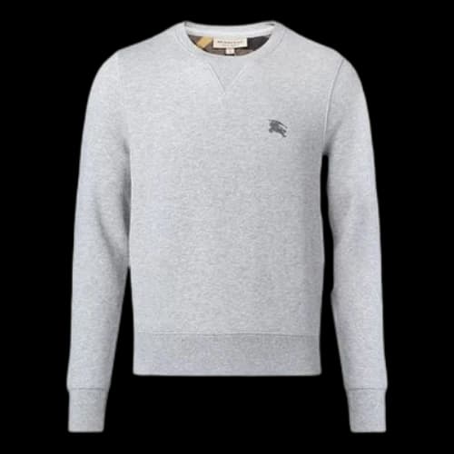 Burberry Embroidered Horse Riding Round Neck Pullover Gray