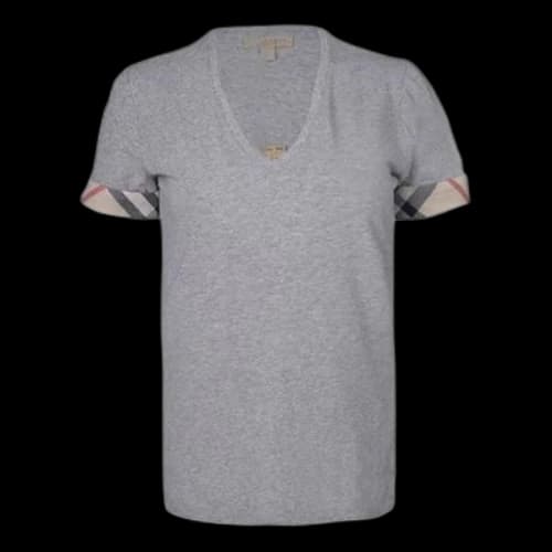 Burberry Casual Plaid Short Sleeve Gray