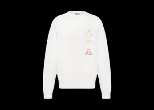 Dior Logo Printed Crewneck Sweatshirt White