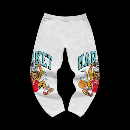 Chinatown Market Dunking Cat Sweatpants 'Ash Grey'