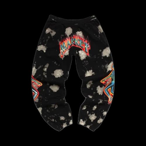 Chinatown Market Skelly Digital Dunk Sweatpants 'Black Bleach Dye'