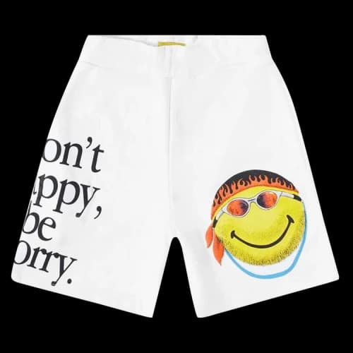 Market Smiley Don't Happy, Be Worry Sweatshorts 'White'