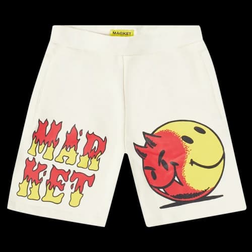 Market Smiley Good And Evil Sweatshorts 'Cream'