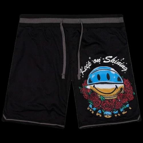 Market Smiley Keep On Shining Mesh Shorts 'Black'