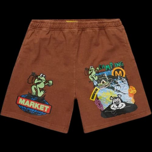 Market Gone Camping Washed Shorts 'Washed Brown'
