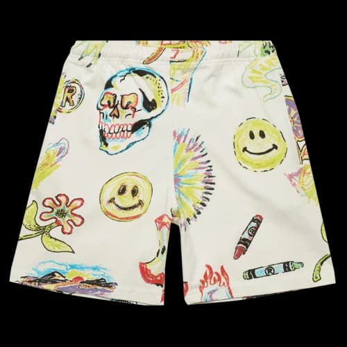 Market Coloring Book Aop Shorts 'Cream'
