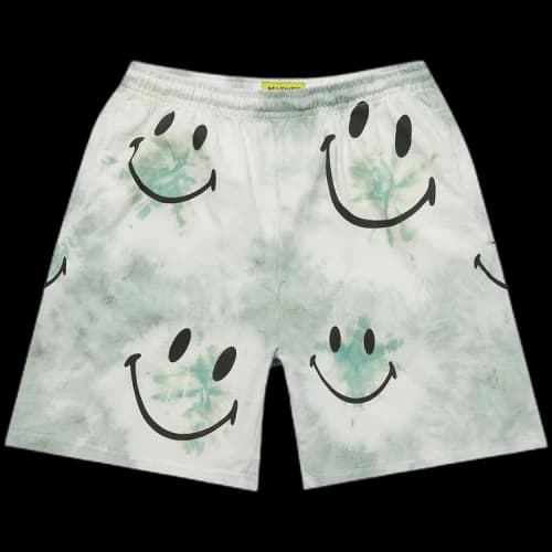 Market Smiley Shibori Dye Shorts 'Green'