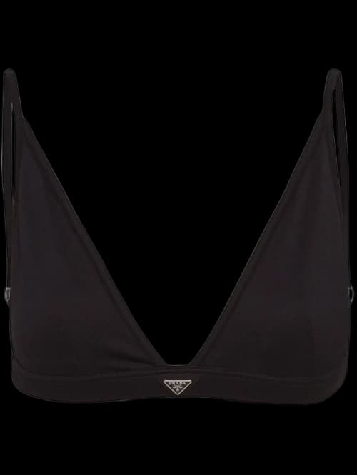 Prada Non Wired Stretch Jersey Bra Black
