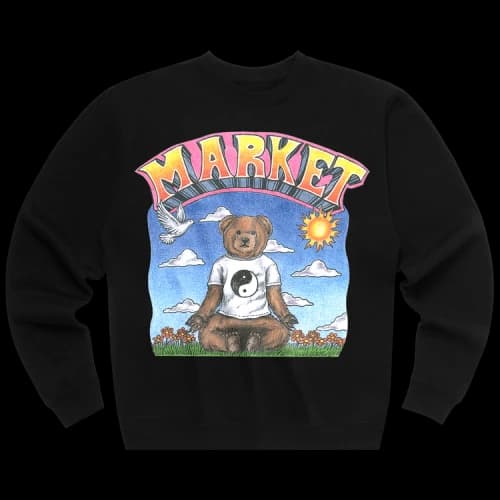 Market Namaste Bear Day And Night Crewneck Sweatshirt 'Black'