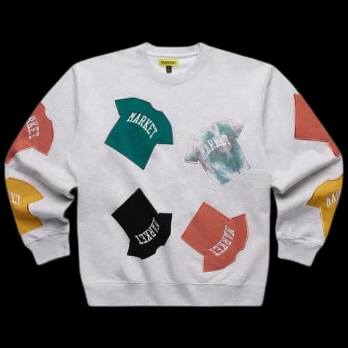 Market T-Shirt Patch Crewneck Sweatshirt 'Ash'