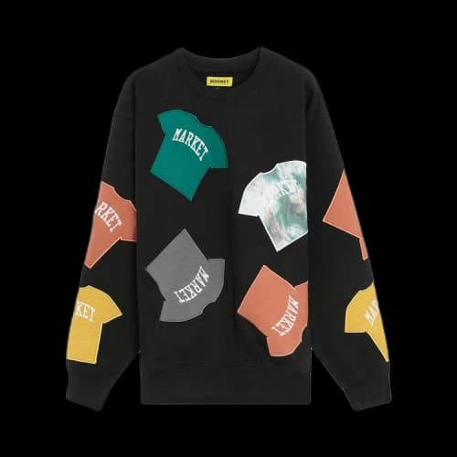 Market T-Shirt Patch Crewneck Sweatshirt 'Black'