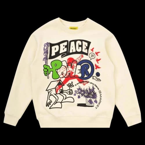 Market Peace And Power Crewneck 'Cream'