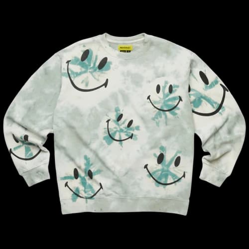 Market Smiley Shibori Dye Crewneck Sweatshirt 'Green'