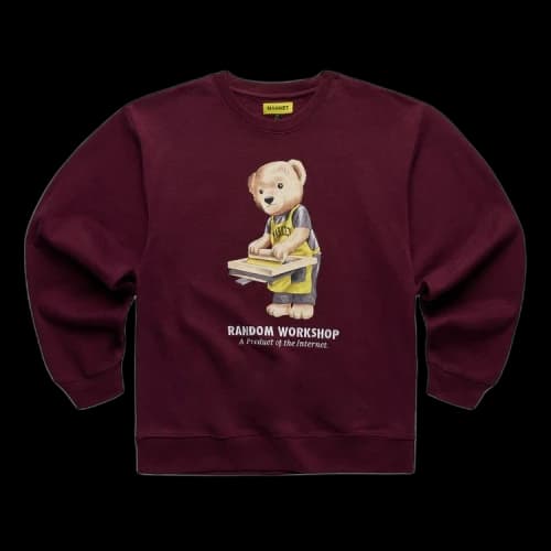 Market Random Workshop Bear Crewneck 'Maroon'
