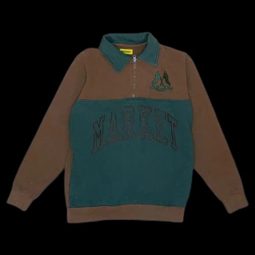 Market Half Zip Rugby Sweatshirt 'Milk Chocolate'
