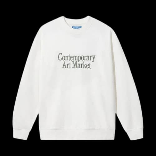 Market Contemporary Art Crewneck Sweatshirt 'Parchment'