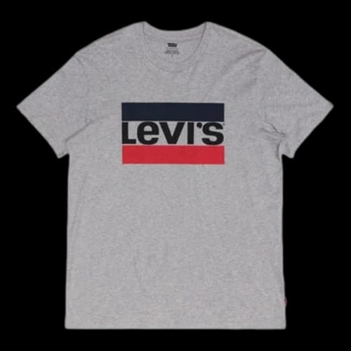 LEVI'S Levis American Retro Sports Series Alphabet Printing Round Neck Short Sleeve Gray T-Shirt