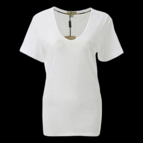 Burberry V-Collar Embroidery SymbolShort-sleeved White