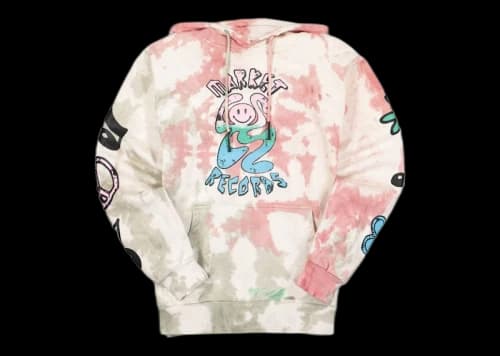 Market Smiley Records Angel Sigh Tie Dye Hoodie Sand