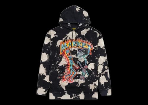 Market Skelly Digital Dunk Hoodie Black Bleach