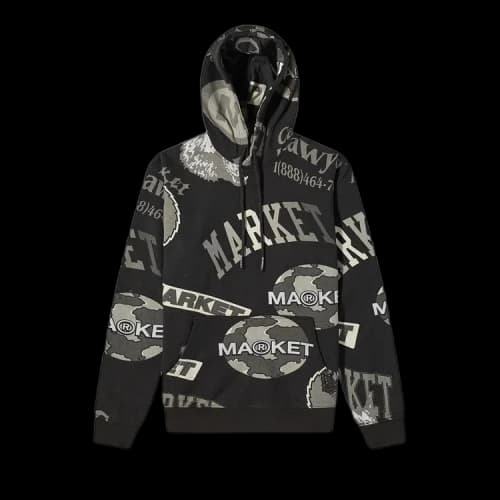 Market Monogram Grayscale Hoodie 'Black'