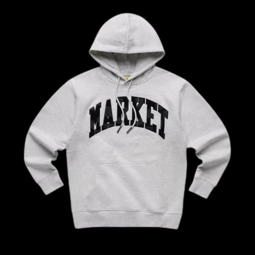 Market Chess Club Applique Fleece Hoodie 'Ash'